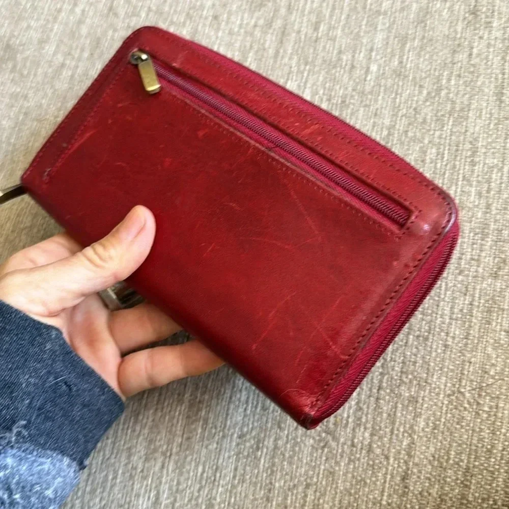 Cavalieri Italian red leather wallet from Italy